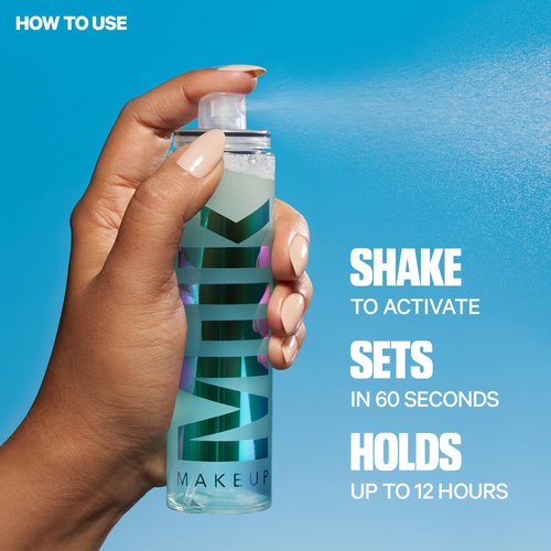 Milk Makeup Hydro Grip Set + Refresh Spray with Hyaluronic Acid – Sets Makeup + Hydrates Skin for Up to 12 Hours – Long-Lasting, Alcohol-Free Facial Mist for Dewy, Radiant Skin – 1.69 oz