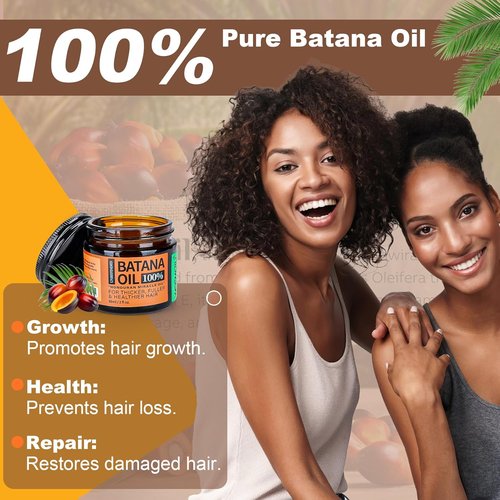 Dr Sebi Batana Oil - 100% Raw Organic Hair Growth Mask | Promotes Thickness & Prevents Loss, 2 Fl Oz