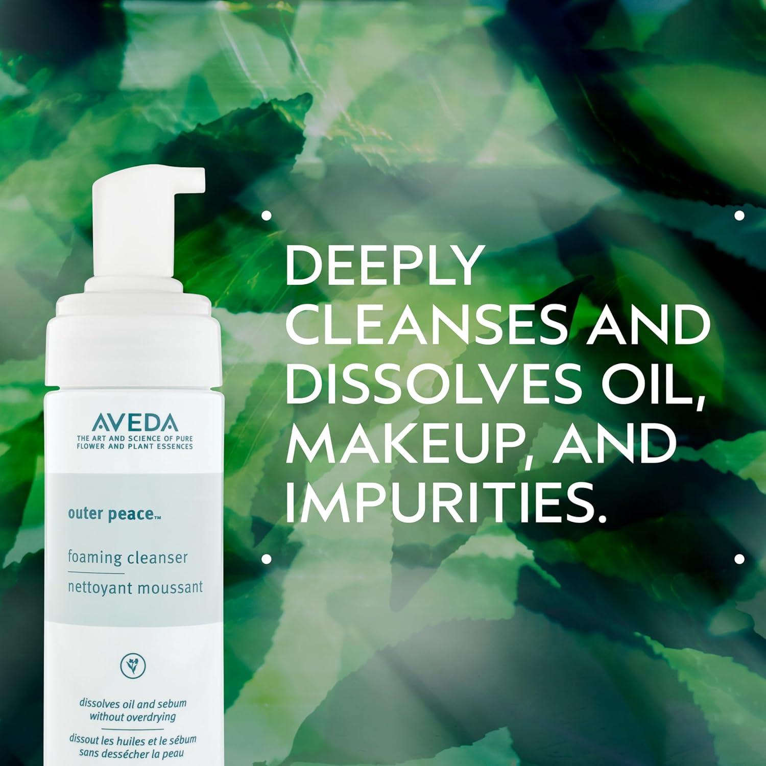 Aveda Outer Peace Foaming Cleanser - Daily Acne-Prone Skin Face Wash with Plant Extracts, 4.2 Fl Oz