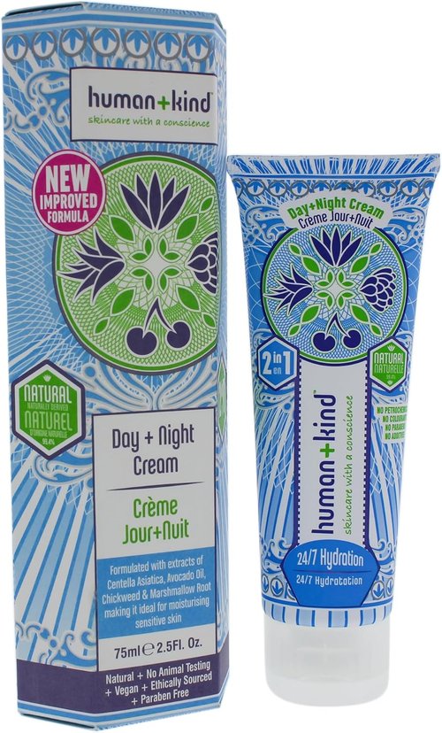 Human+Kind Moisturizing Facial Cream - Nourishing & Lightweight Daily Hydration - White Peony Extract - 2.5 oz