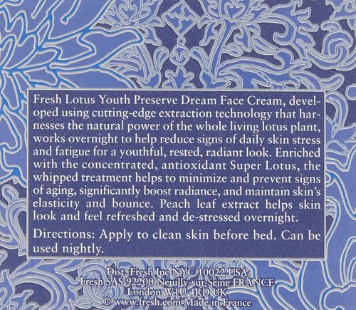 Fresh Lotus Youth Preserve Dream Face Cream - Anti-Aging Hydration for Radiant Skin