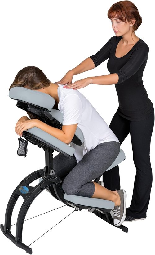EARTHLITE Portable Massage Chair AVILA II - Premium Folding Spa & Tattoo Chair with Rolling Carry Case