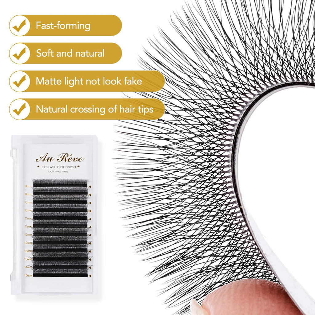 W Eyelash Extensions C Curl 0.07mm 8-15mm Mix Tray W Shaped 5D Volume Premade Fan Lashes Matte Black Cluster Easy Fans Lashes Professional Use YY Lash