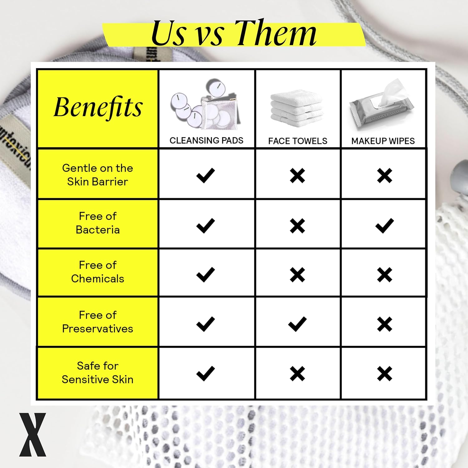 Untoxicated Ultra Soft Cleansing Pads - Reusable Bamboo Terry Rounds for Sensitive Skin - 10CT with Washable Storage Bag