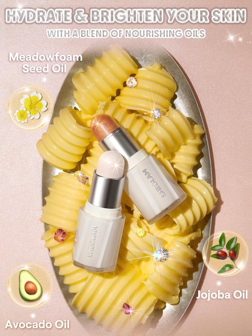 SheGlam Buttery Bling Highlighter Stick - Creamy Gold Makeup for Radiant Face