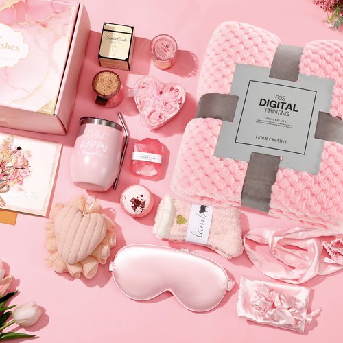Valentines Day Gifts for Women,Valentines Day Relaxing Spa Gift Baskets for Her,Happy Birthday Gift Ideas Basket