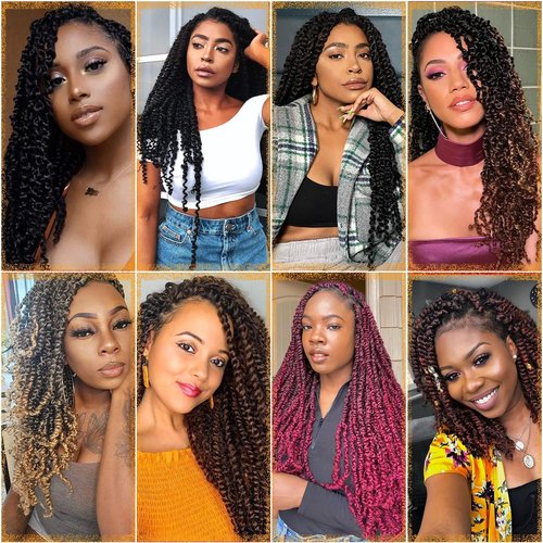 Nice One Pre-Twisted Passion Twist Hair 16 Inch, 112strands Passion Twist Crochet Hair for Women 8 Packs Pre-Looped Passion Twists Braiding Synthetic Hair Extensions (16 Inch (Pack of 8), T30)