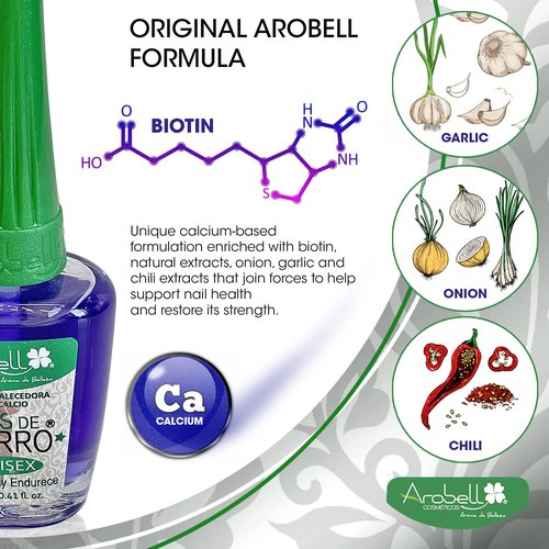 Arobell Iron Nail Hardener, No more brittle nails, for Unisex, 0.4 Ounce