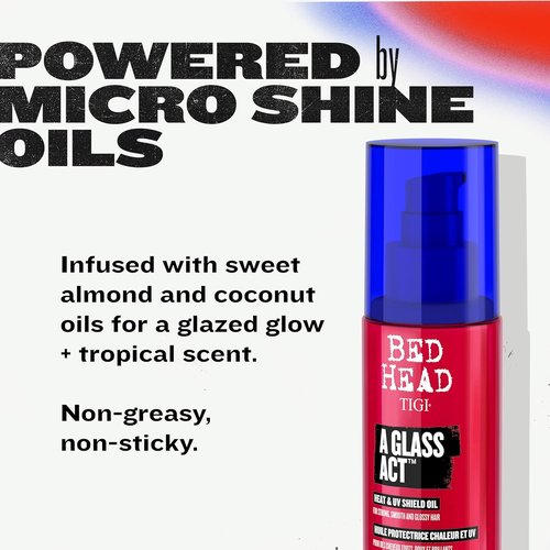 Bed Head by TIGI Multi-Tasking Heat Protectant Oil - UV & Color Defense, Anti-Frizz Shine, 3.62 fl oz