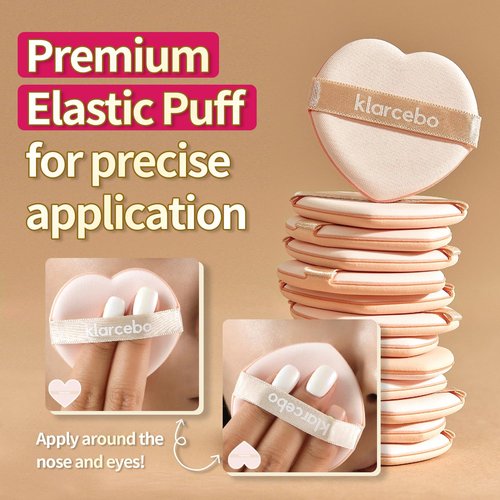 KLARCEBO New Heart Cica Cushion Foundation – Lightweight K-Beauty Cushion Compact with Centella Asiatica, Natural Coverage, Long-Lasting, Non-Caking, Moisturizing Makeup with Elastic Puff