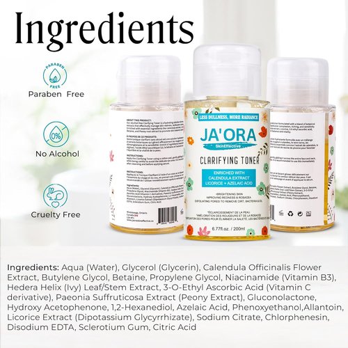 Clarifying Face Toner - Alcohol-Free Formula with Calendula Extract & Azelaic Acid | Hydrates & Revitalizes All Skin Types (200ML / 6.76 FL.OZ)
