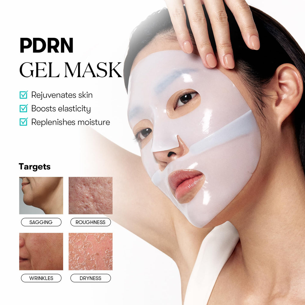 VT COSMETICS PDRN Hydrogel Mask(33gx4ea), Intensive Nourishing & Rejuvenating Overnight Mask, Skin Repair, Elasticity Boost, Hydrating & Plumping, Korean Skincare, Valentines Day Gifts