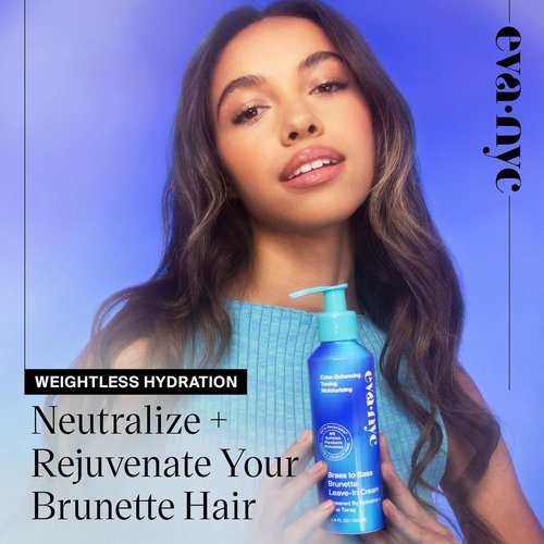 Eva NYC Brass to Sass Brunette Leave-In Cream - Vegan No-Rinse Toner for Color-Treated Hair | 5.4 fl oz