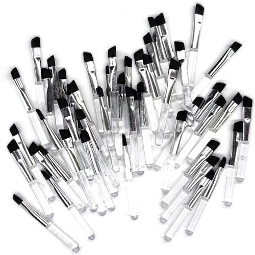 50 Pieces Angled Brow Brush, 2" Flat Slanted Premium Eyebrow Brush, Tint Brushes, Cosmetic Blending Brush, Eyeshadow Concealer Makeup Brush, Professional Precision Eye Beauty Cosmetic Tool for Women