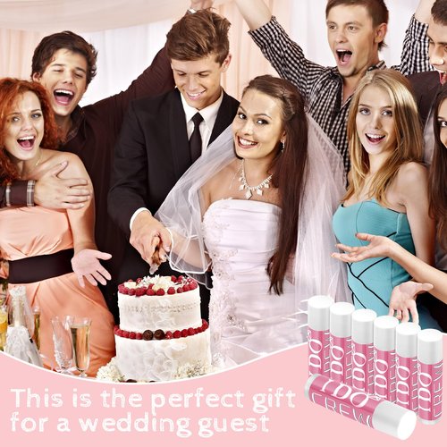 Suttmin 24 Pcs Bachelorette Lip Balm I Do Crew Wedding Party Gifts Bachelorette Lip Balm Gift Wedding Favors for Party Guest Supplies(Pink)