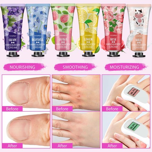 VESPRO 70 Pack Hand Cream Set, Easter Basket Stuffers, Mothers Day Gifts, Bulk Hand Lotion Travel Size for Dry Cracked Hands, Mini Hand Lotion for Bridal Shower Gifts and Teacher Nurse Gifts