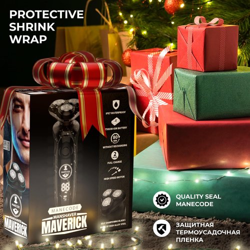 MANECODE® Electric Razor for Men - Shaver with Floating 8 Contouring Technology® IQ Cleaning Sensor® (Charging Station)