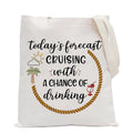 POFULL Cruise Themed Gift Bag - Cocktails, Friends & Groups Cruising Tote