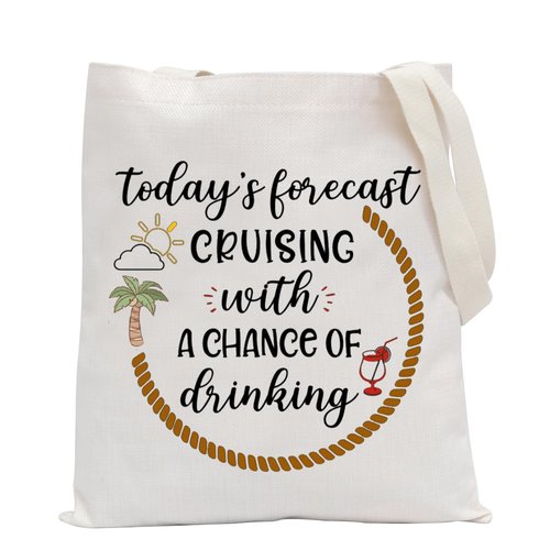 POFULL Cruise Themed Gift Bag - Cocktails, Friends & Groups Cruising Tote