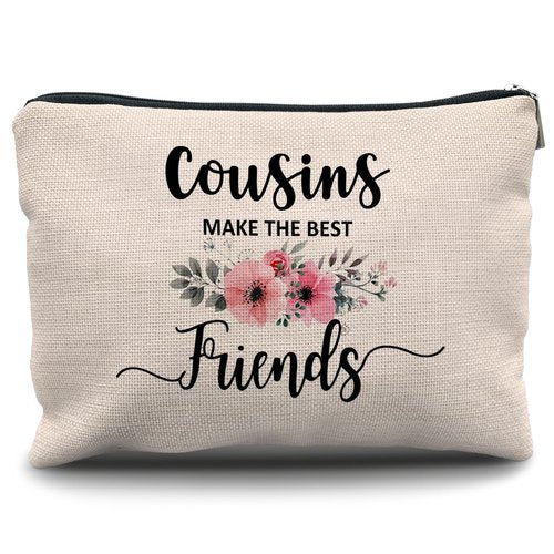 Nogrit Cousin Gifts Makeup Bag - Best Cousin Gifts for Women, Small Cosmetic Makeup Bag for Purse