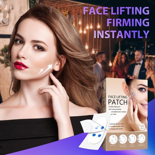 KODASNY 120PCS Face Lift Tape Invisible Face Tape Instant Lifting Neck Lift Tape Invisible for Wrinkles Overnight Sagging Skin Double Chin