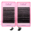 Lash Clusters 100D+200D Eyelash Clusters D Curl Fluffy Cluster Lashes 12-20mm 3D Thick Effect Individual Lashes DIY Cluster Eyelash Extensions for Beginners