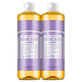 Dr. Bronner's Pure-Castile Magic Liquid Soap (Lavender, 16 Ounce, 2-Pack)- Made with Regenerative Organic Certified Oils, 18-in1 Uses: Face, Hair, Hand & Body Soap, Laundry, Pets- Concentrated, Vegan