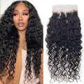 Isufer 6x6 Closure Water Wave Frontal Hd Transparent Lace 10 Inch Pre Plucked Natural Hairline With Baby Hair High Density Wet And Wavy Brazilian Virgin Human Hair