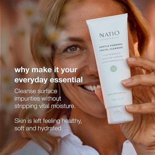 Natio Australia Foaming Facial Cleanser - Gentle Aloe Vera Formula for Moisture Balance | 3.5 oz