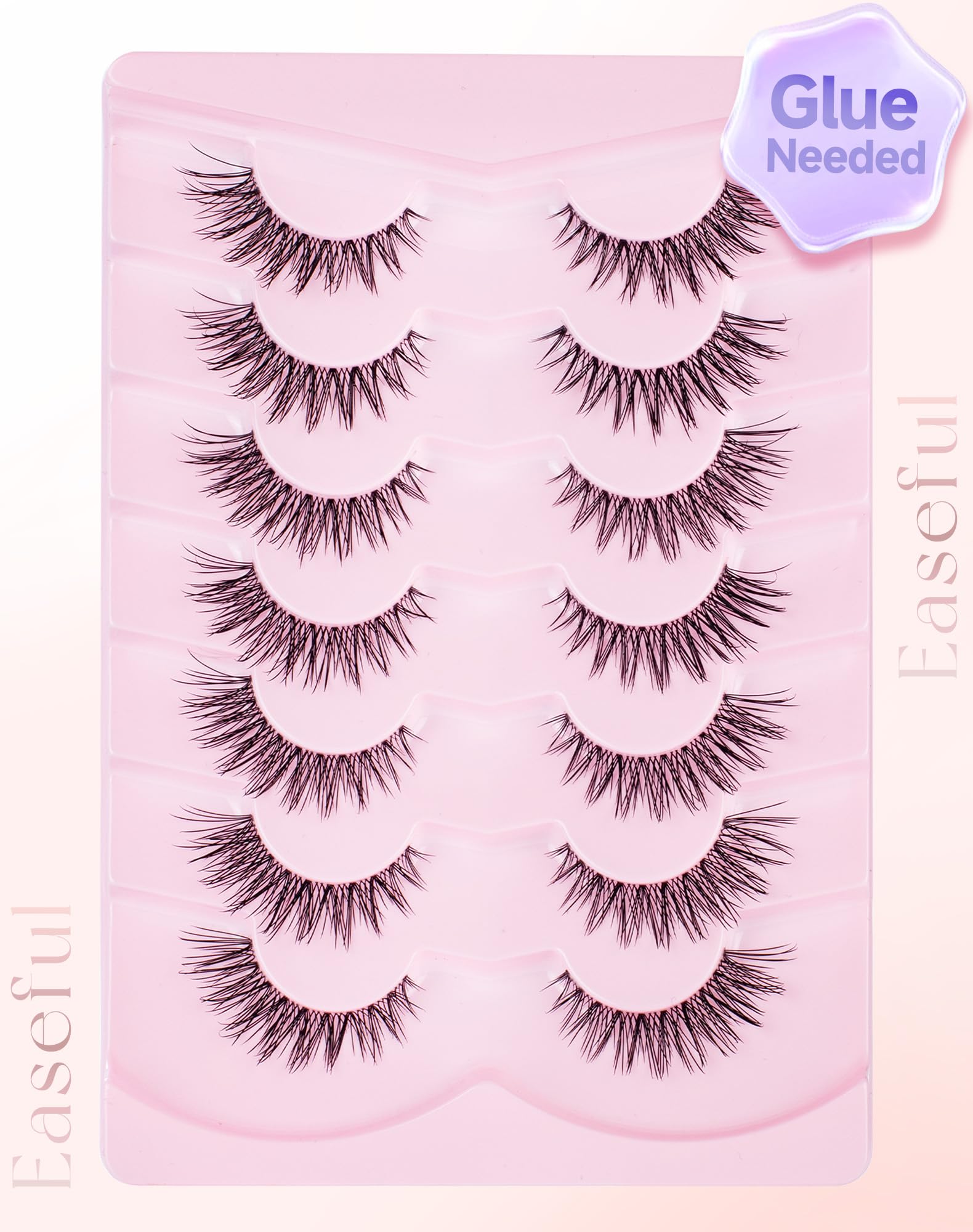 Wispy Natural Lashes Flared False Eyelashes Fluffy Fake Lashes Flared-06