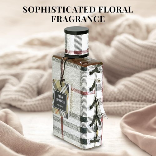 Miss London Eau De Parfum for Women - Floral Honeysuckle, Rose & Jasmine - Elegant Fresh Scent - 100ml Bottle for Daily Wear