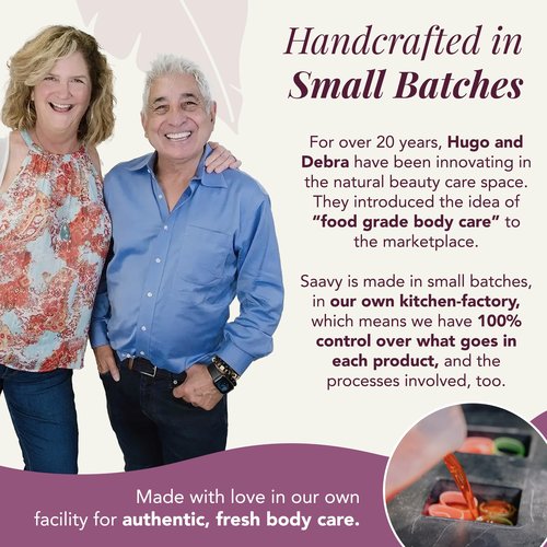 Saavy Naturals Hand Wash – Plant-Based Liquid Hand Soap with Aloe Vera, Shea Butter & Essential Oils – Sulfate-Free, Moisturizing, Food-Grade Ingredients – Lavender Chamomile – 12 fl oz, 2 pack