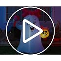 5FT Halloween Inflatable Ghost Decoration with LED Lights Outdoor Yard Decor