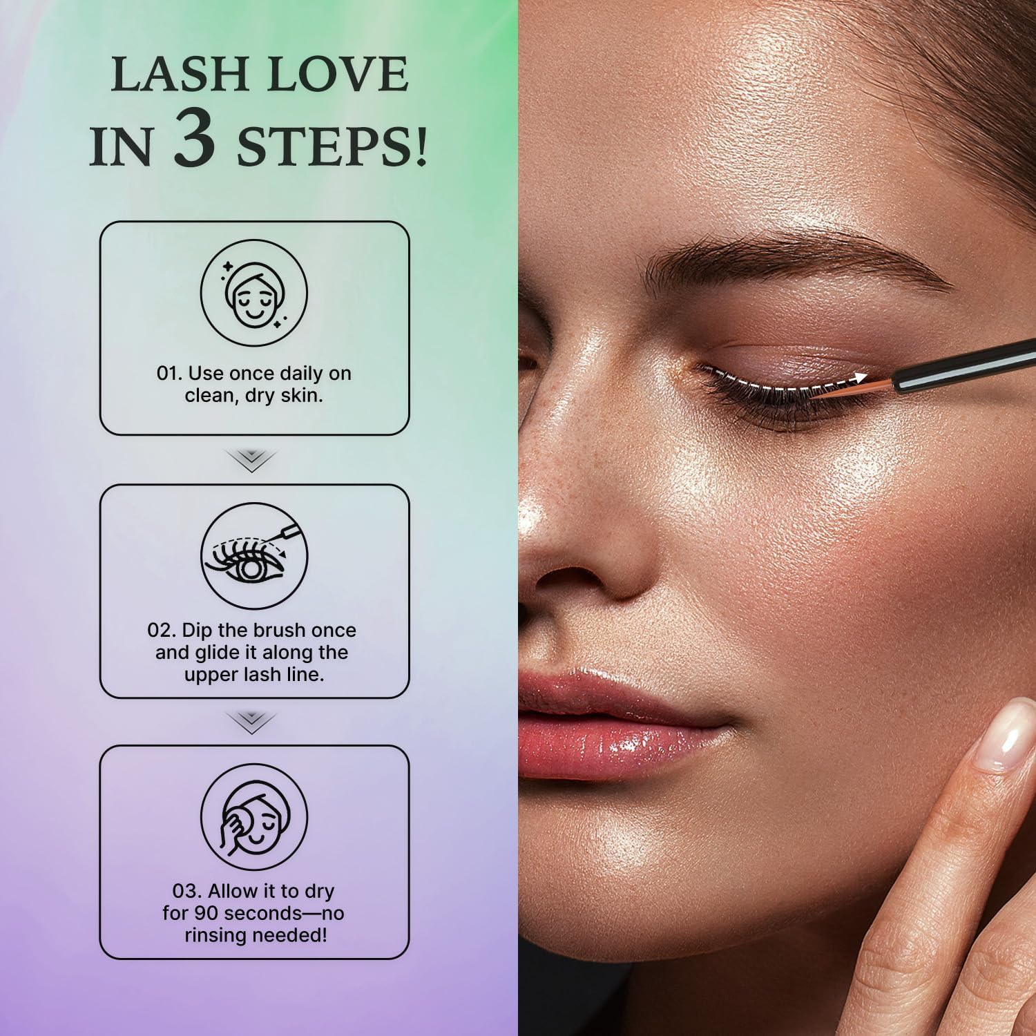 VieBeauti Eyelash Serum for Daily Lash Care, Gentle PGA-Free Lash Conditioning Serum to Support Healthier Looking Lashes, Vegan & Cruelty-Free