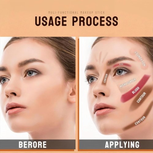 MAEPEOR Contour Stick - Blendable Matte Cream for Waterproof Face Shaping | Long Lasting (Color 07)
