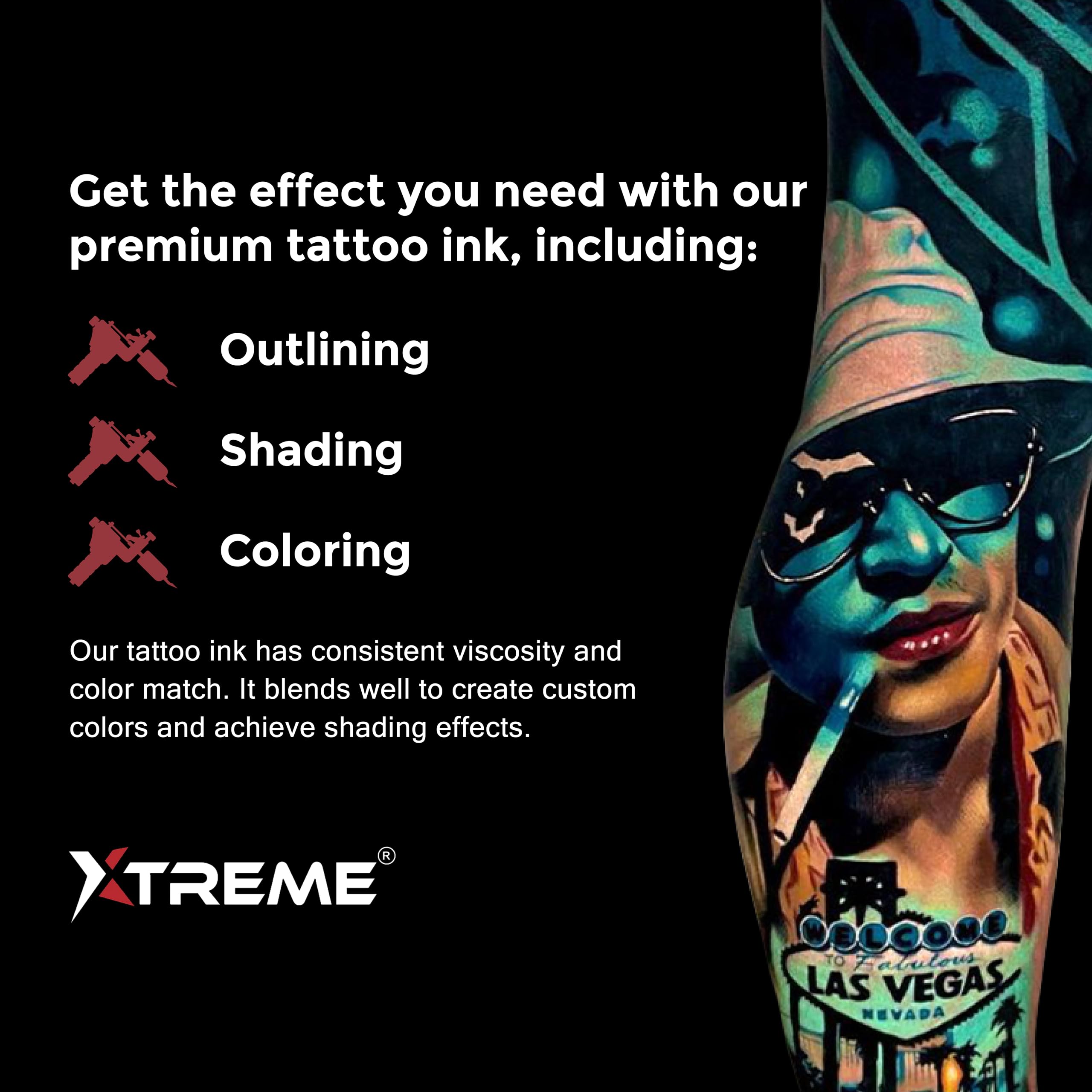 Xtreme Shading Solution, Achieve Seamless Transitions and Stunning Shading Effects with Our Versatile Tattoo Ink Enhancer, Elevate Tattoo Artistry (4 oz)