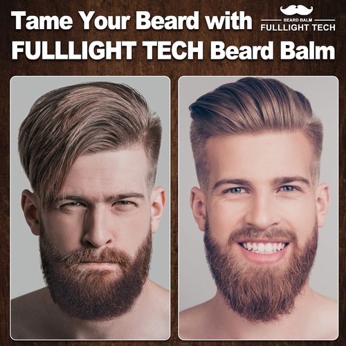 Beard Balm,2 Oz Sandalwood & 2 Oz Unscented Balm -Coconut & Argan & Jojoba Oils,Shea Butter- Styles, Hydrates & Smooths Beards & Mustaches,Beard Styling Balm for Mens Gifts for Men