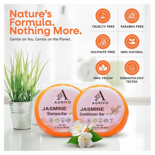 Skiennix Jasmine Shampoo & Conditioner Bar - Strengthen & Volumize All Hair Types | 2.12 oz Natural Ingredients