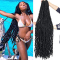44 Inch New Faux Locs Crochet Hair New Soft Locs Crochet Braids Hair Pre Looped Synthetic Goddess Crochet Locs Braiding Hair 1B