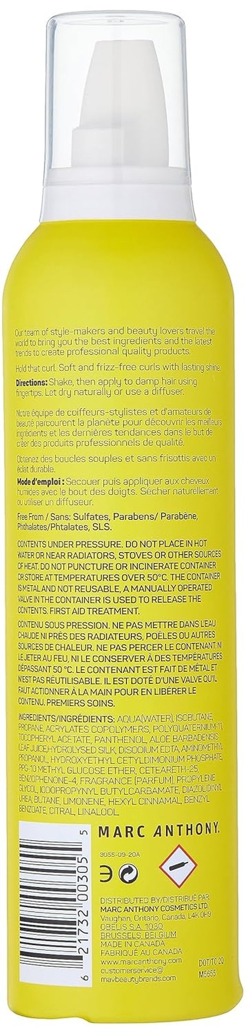 Marc Anthony Curl Enhancing Styling Foam - Extra Hold Mousse with Vitamin E & Silk Proteins | Pack of 2