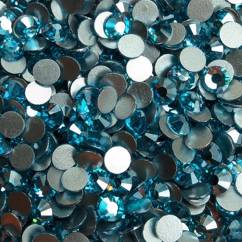 Genie Crystal SS20 Ice Aquamarine Flatback Rhinestones – 1440pcs | White-Film Coated Crystals, Non-Hotfix for Nail Art, DIY Crafts, Tumblers, Clothing