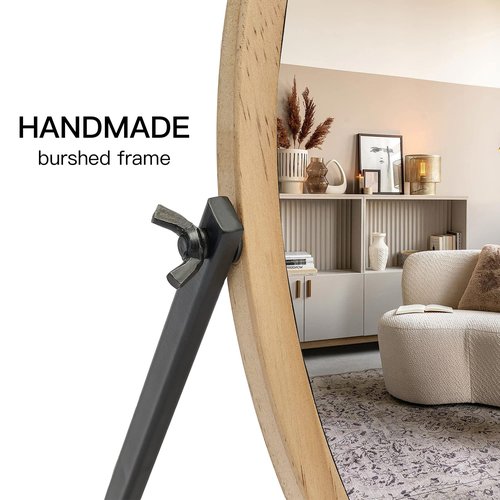Vanity Makeup Table Mirror - Desk Mirrors 360 Adjustable Rotation,Wood Framed Small Standing Mirror for Bedroom,Tabletop,Office,Antique,Dresser,Countertop 11.8'' x 7.8''
