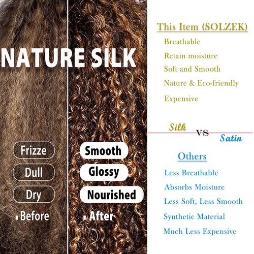 SOLZEK Silk Bonnet for Sleeping 100% 19 Momme Mulberry Adjustable Hair Wrap Curly Double Layered Night Cap Anti Frizz Women 1Pcs (Pink)