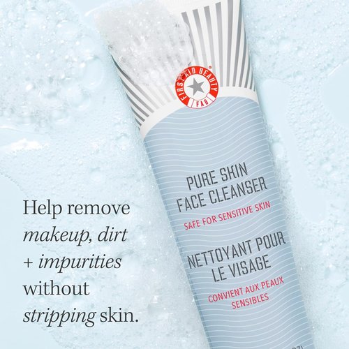 First Aid Beauty Pure Skin Face Cleanser - Gentle Antioxidant Cream Cleanser for Sensitive Skin | 5 oz.