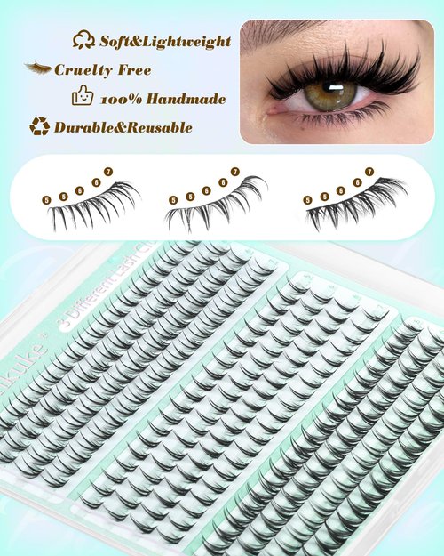 Bottom Lash Clusters 3 Styles Bottom Lashes 240PCS Wispy Eyelash Clusters Lower Cluster Lashes 5-7MM Spiky Bottom Individual Lashes DIY Cluster Eyelash Extensions by Boahankuke