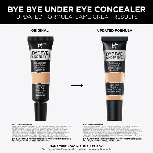 IT Cosmetics Bye Bye Under Eye Concealer (Medium) - Water-Resistant, Full Coverage Brightening Concealer For Dark Circles, Fine Lines, Redness & Discoloration, Anti-Aging, 24H Wear - 0.4 fl oz