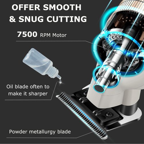 KEMEI 2299 Beard & Hair Trimmer for Men Professional, Zero Gapped Hair Clippers for Men Cordless Trimmers for Barbers, Gray