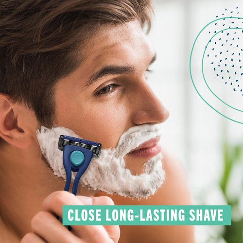 Preserve Shave 5 Razor Blades Refills - 5 Blade Razors for Men & Women - Ceramic Coated Shavers for Comfort with Aloe-Cocoa Butter Strip - Reusable Shaving Refill - 4 Pack