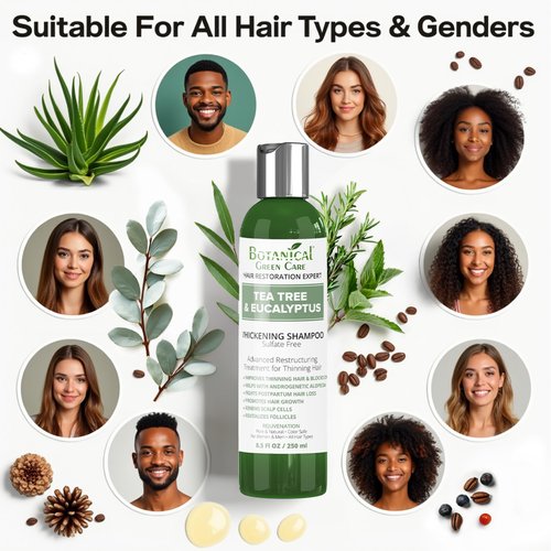 Tea Tree & Eucalyptus Shampoo for Hair Growth & Thinning Hair - Thickening, Sulfate-Free