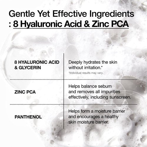 Anua Hydrating Gentle Foaming Cleanser, Hyaluronic Acid, Glycerin, Zinc, Panthenol, Korean Face Wash for Dry Skin, for Double Cleansing, Korean Skincare (150ml/5.07fl oz.)